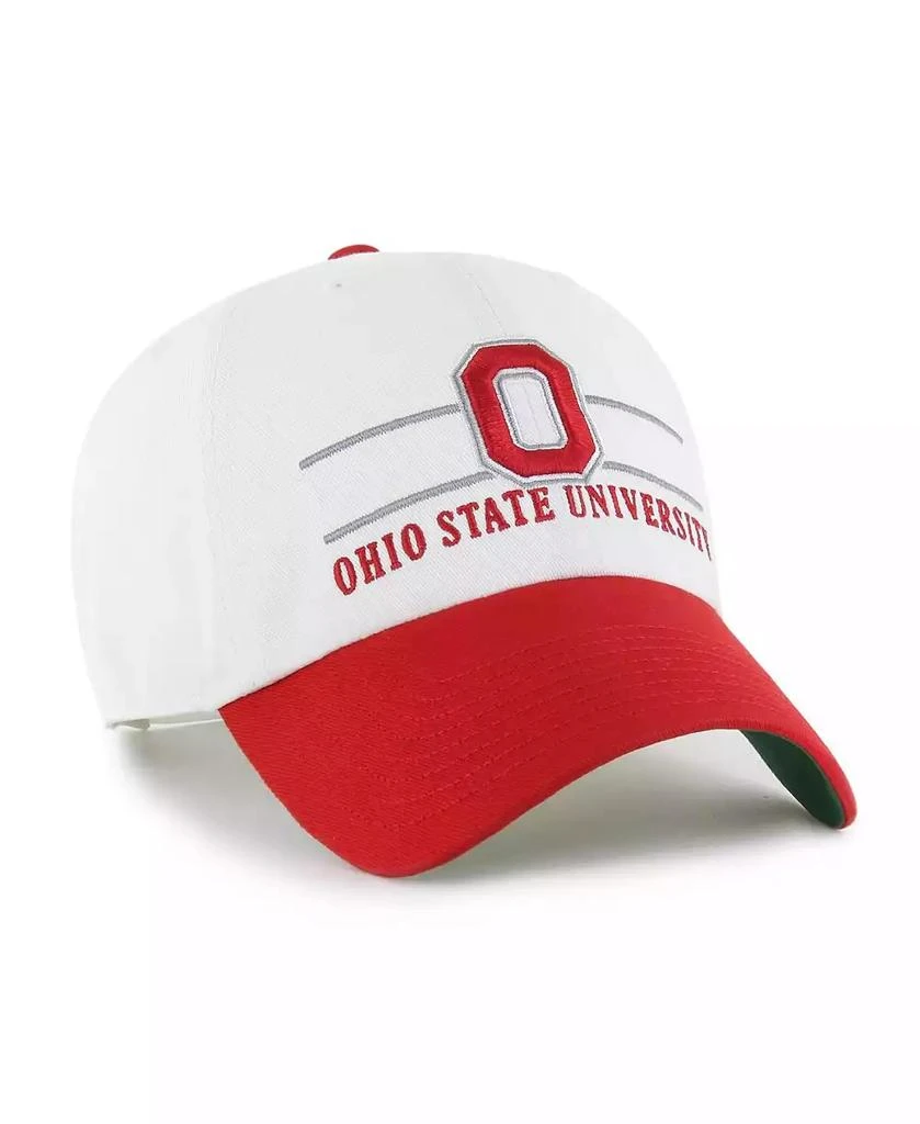 47 Brand Men's White Ohio State Buckeyes Gridiron Clean Up Adjustable Hat 4