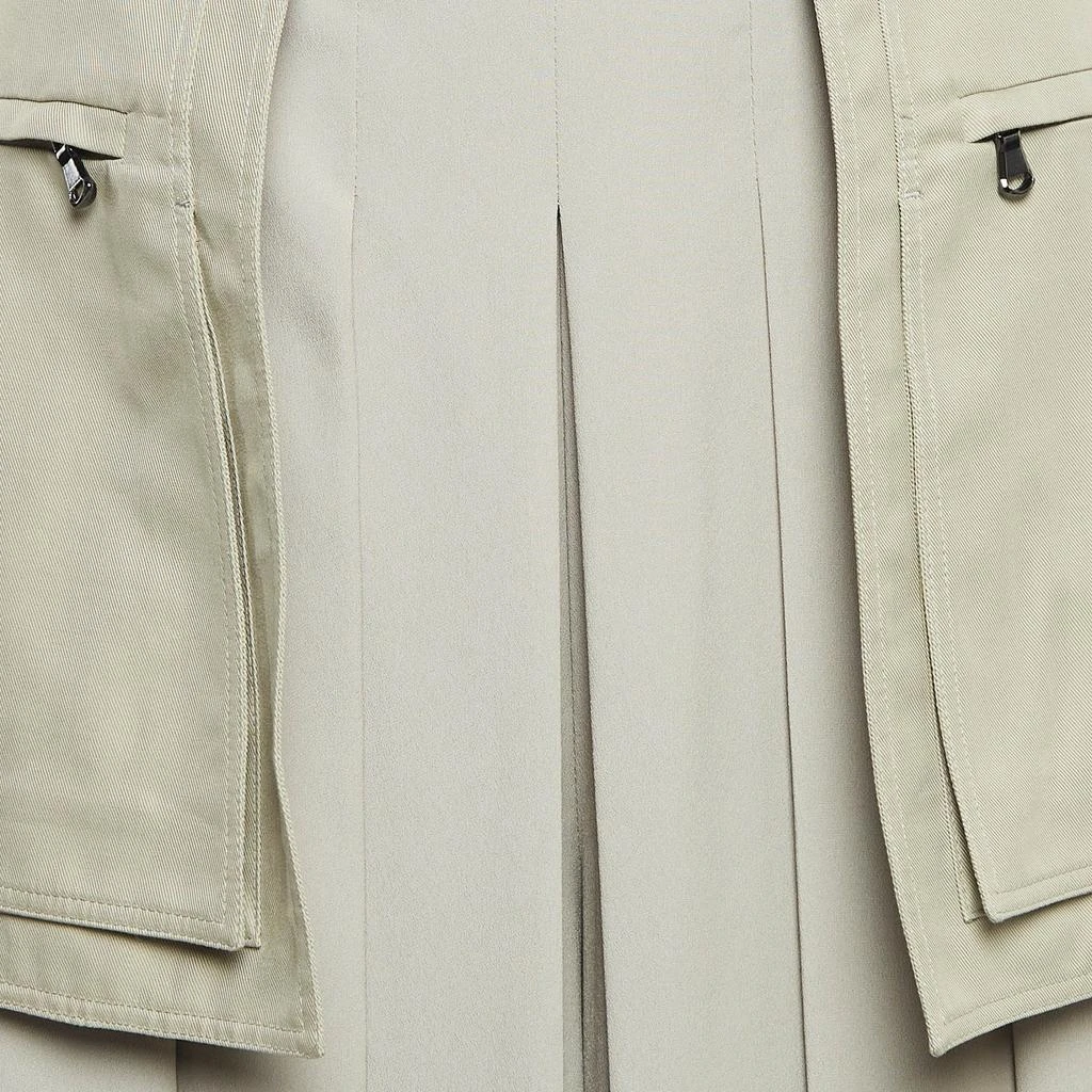Max Mara Max Mara Beige Crepe Pleated Flared Capri Pants M 3