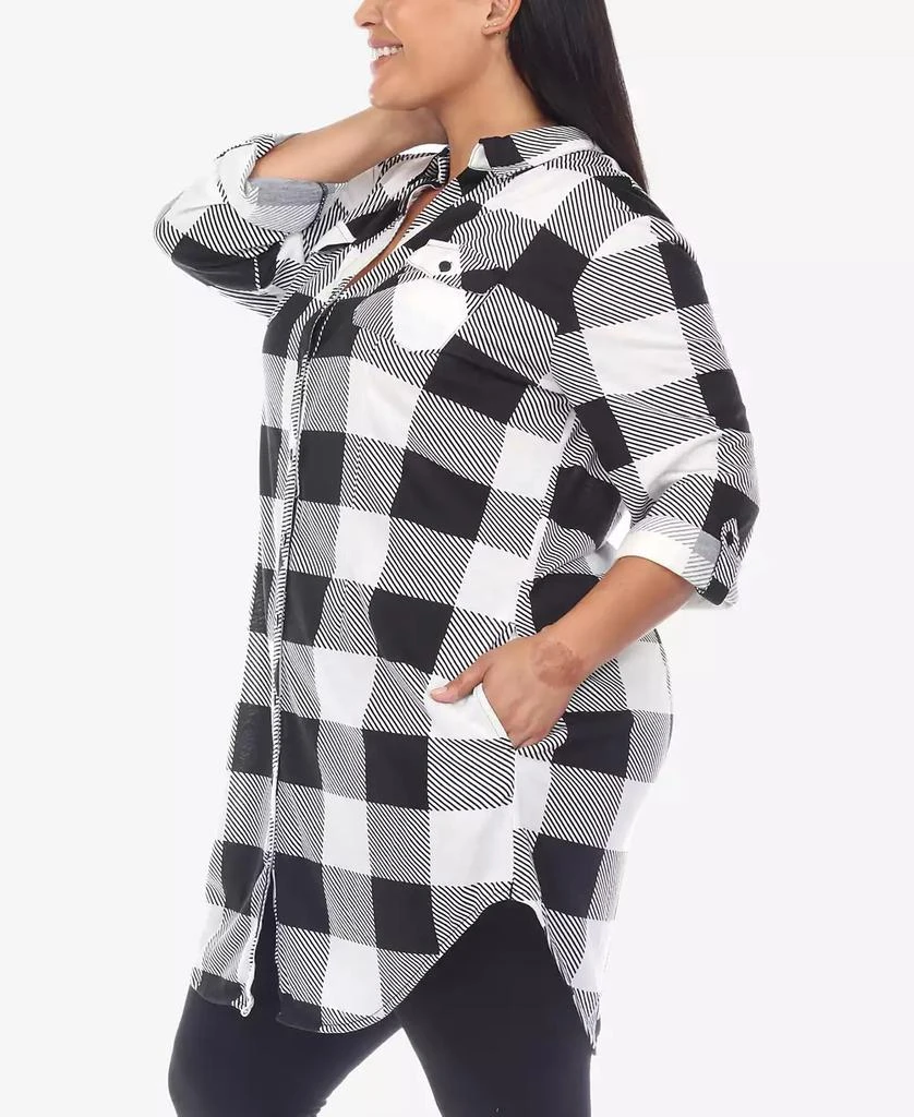 White Mark Plus Size Plaid Tunic Shirt 4