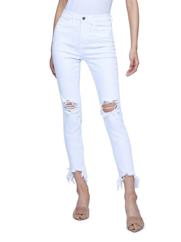 L'Agence High Line High Rise Distressed Stretch Skinny Jeans 1