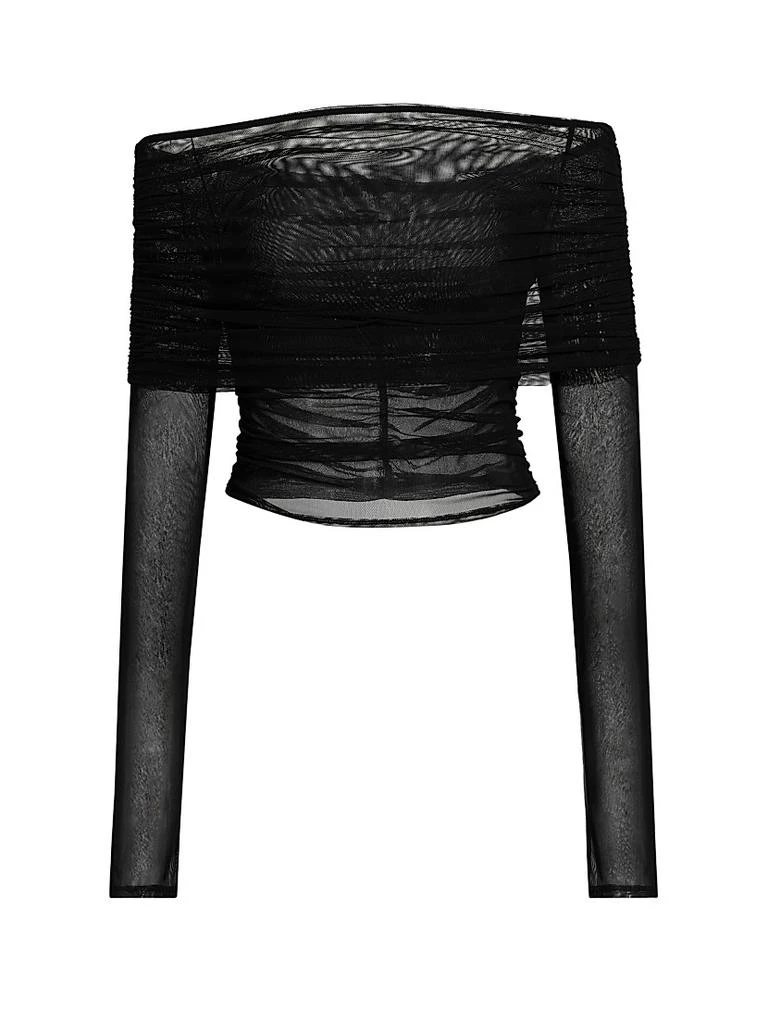 LAPOINTE Mesh Off-the-Shoulder Top 1