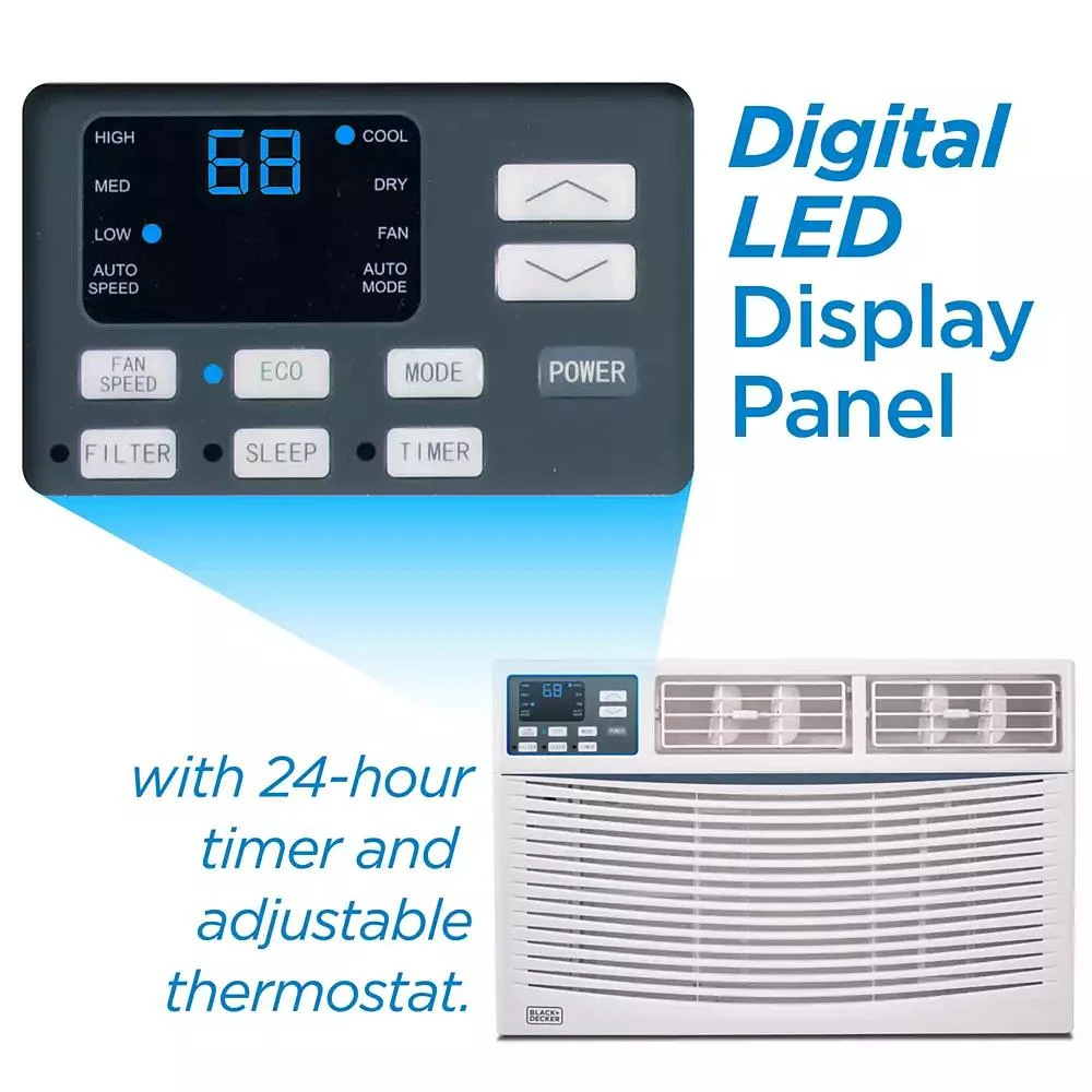 Black & Decker BLACK+DECKER Window Air Conditioner 8,000 BTU, AC Window Unit Cools Up to 350 Square Feet, Window AC Unit with Remote Control, 3 Cooling Speeds and Fan Only Function, BWAC08WTB, White 4