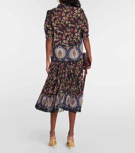 ETRO Tie-neck printed silk top 3