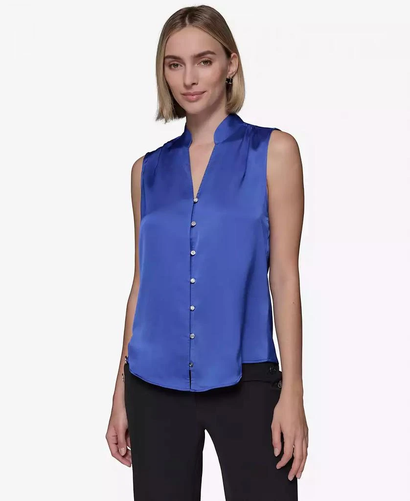 Karl Lagerfeld Paris Women's Sleeveless Mandarin-Collar Blouse 1
