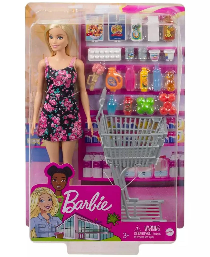 Barbie Supermarket Shopping Doll Playset with Accessories Shopping Cart 4