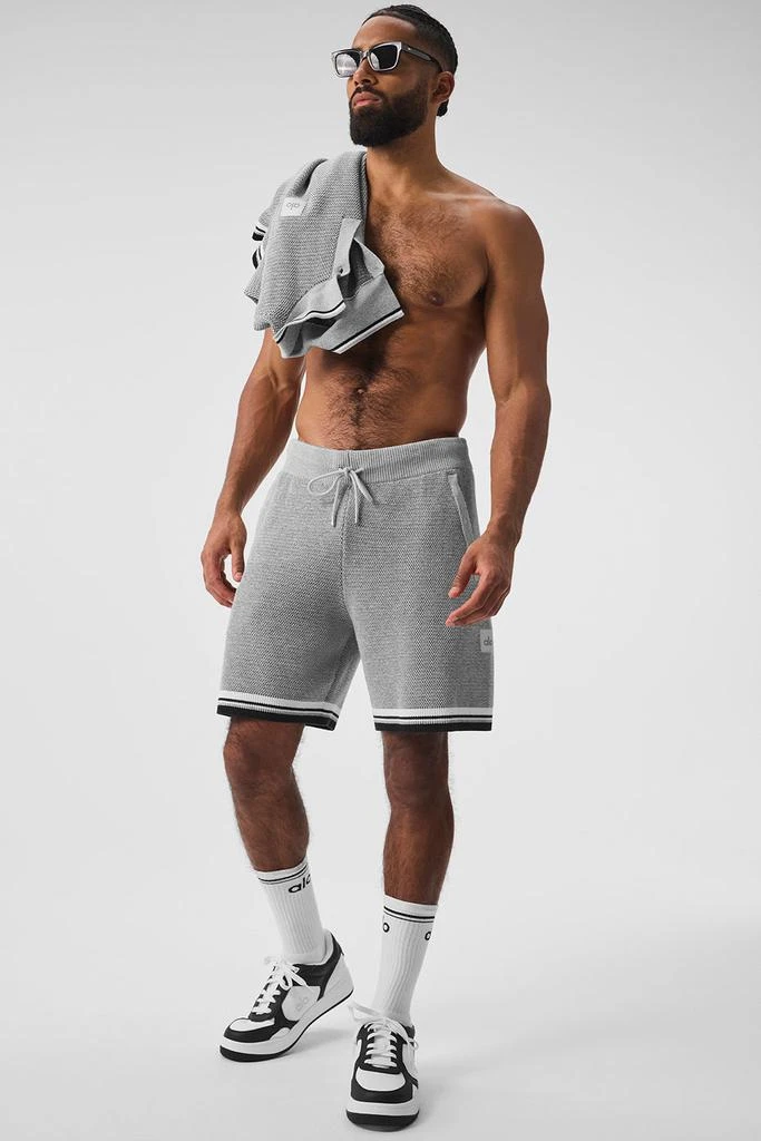 Alo 7" Sports Club Sweater Knit Basketball Short - Athletic Heather Grey 5