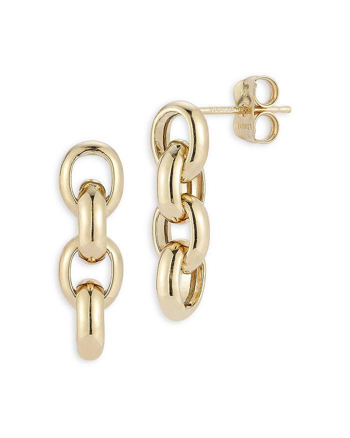 Moon & Meadow 14K Yellow Gold Chain Link Drop Earrings