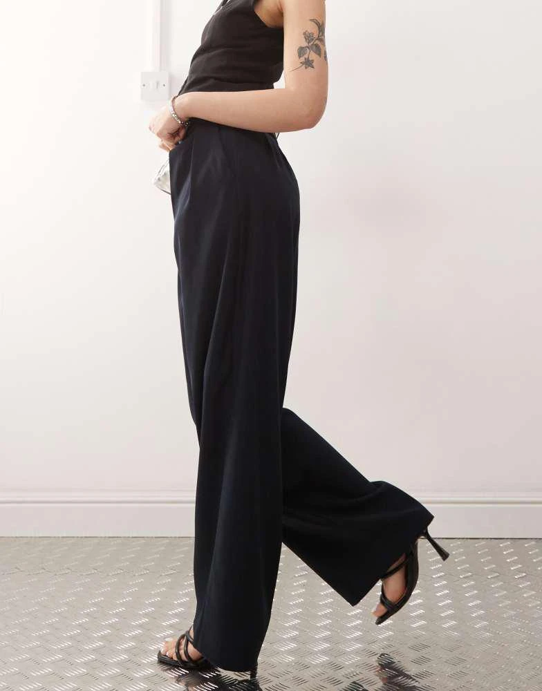 Motel Motel nala slouchy wide leg low rise trousers in navy 4