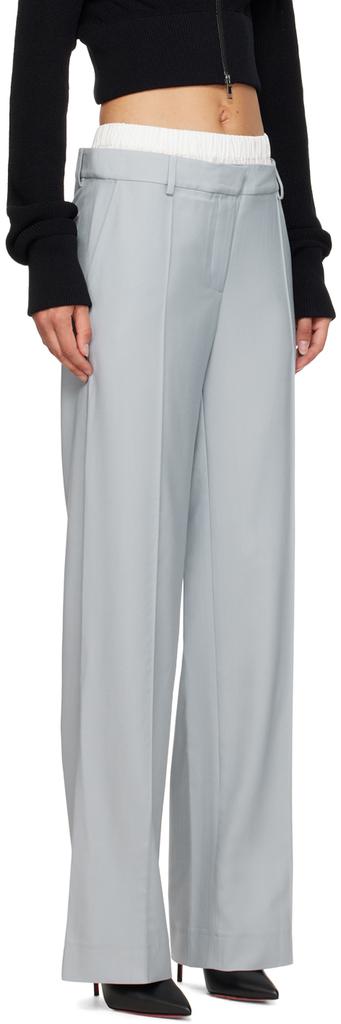Aya Muse Blue Pinched Seam Trousers