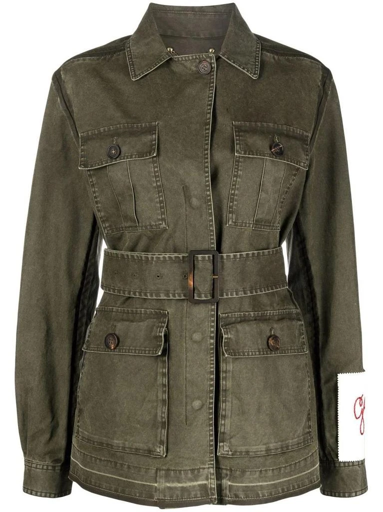 NA Green belted military Jacket 1