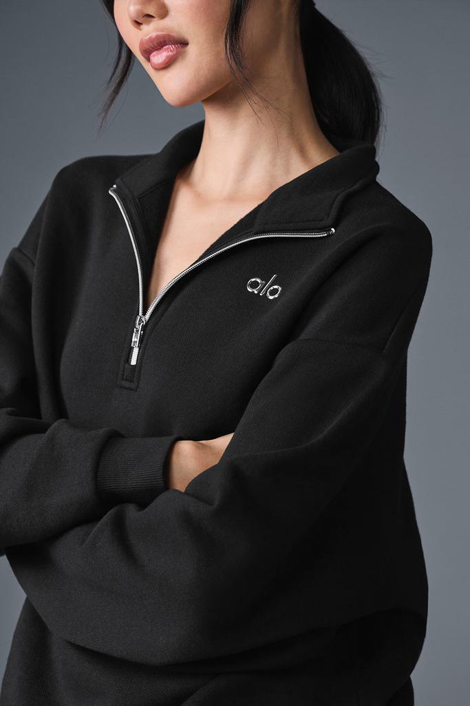 Alo Accolade 1/4 Zip Pullover - Black - Hoodies - Free Shipping