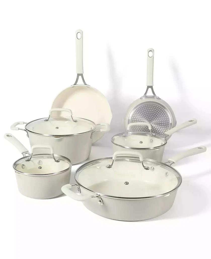 Martha Stewart Heathland Premium Non-Stick Aluminum Induction 10-Pc. Cookware Set, Exclusively at Macy’s 1