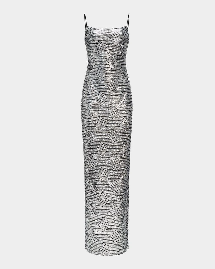 HALSTON Reine Sleeveless Sequin Column Gown 1
