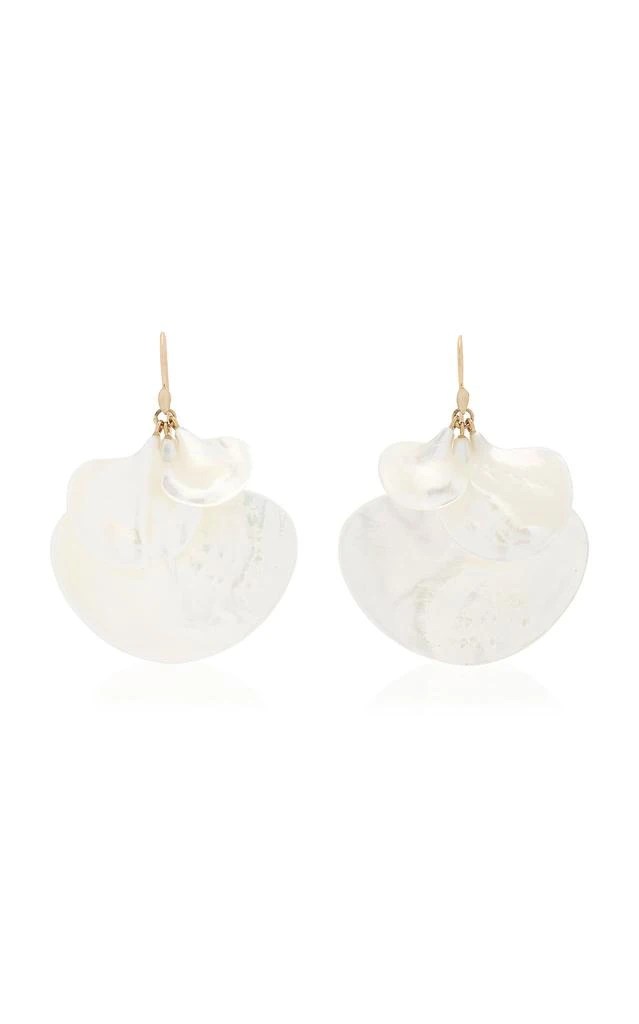 Annette Ferdinandsen Annette Ferdinandsen - Ginkgo Cluster 14K Yellow Gold Mother-of-Pearl Earrings - White - OS - Moda Operandi - Gifts For Her 1