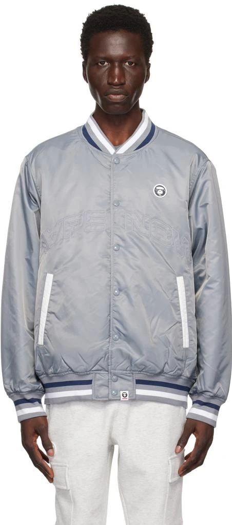 AAPE Gray 'AAPE Now' Bomber Jacket 1