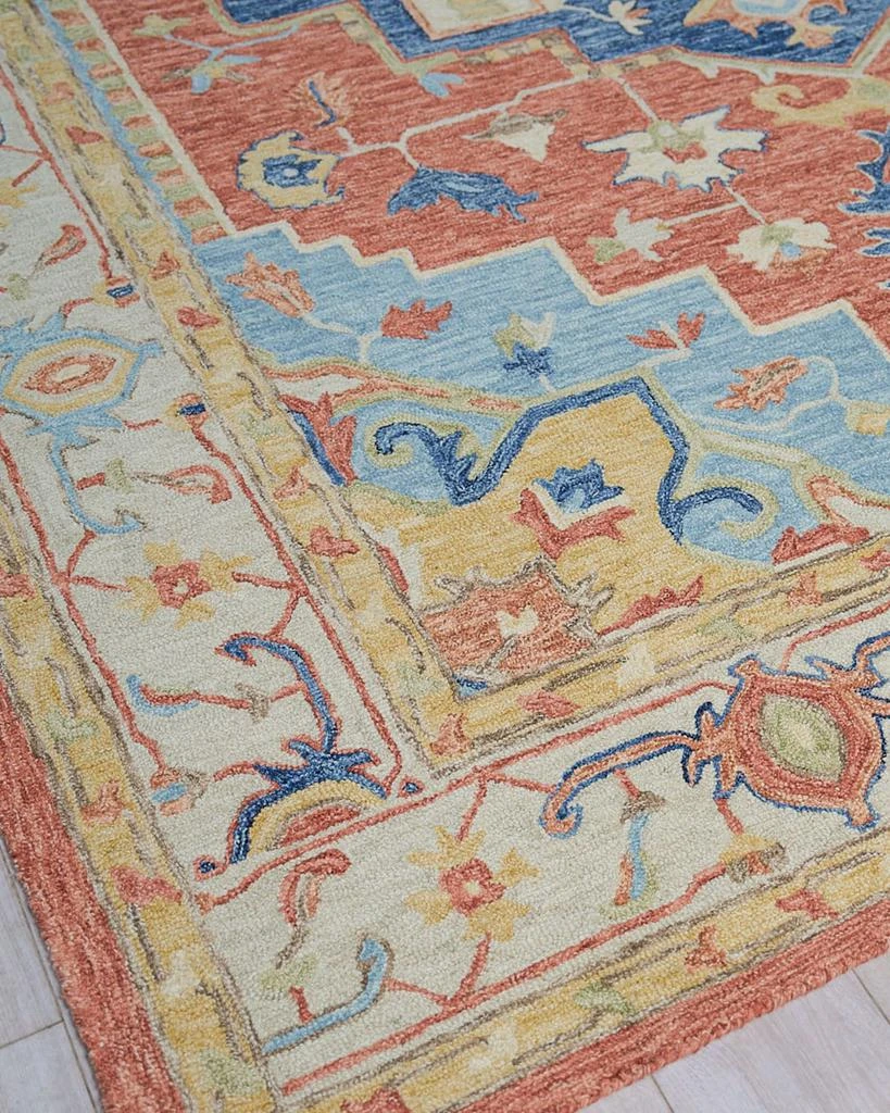Exquisite Rugs Richmond Serapi Hand-Tufted Beige/Red Rug, 9' x 12' 3