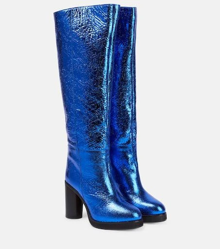 Isabel Marant Lylene metallic leather knee-high boots 1