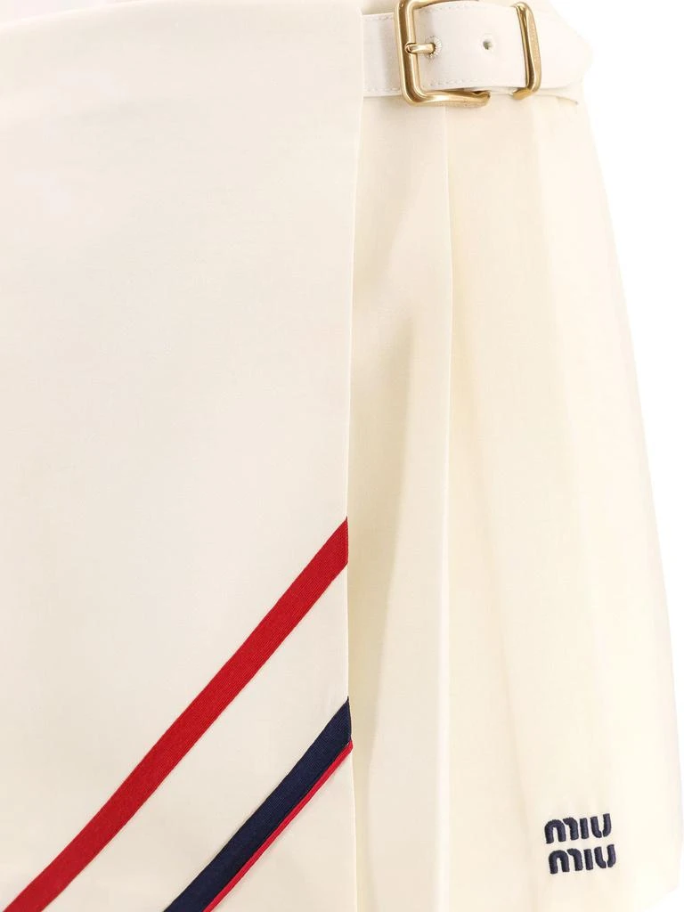 Miu Miu Plissé wool and mohair skirt 4