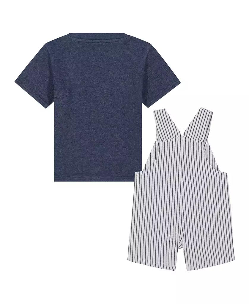 Tommy Hilfiger Baby Boy 2-Piece Solid T-Shirt Vertical Stripe Shortalls Set