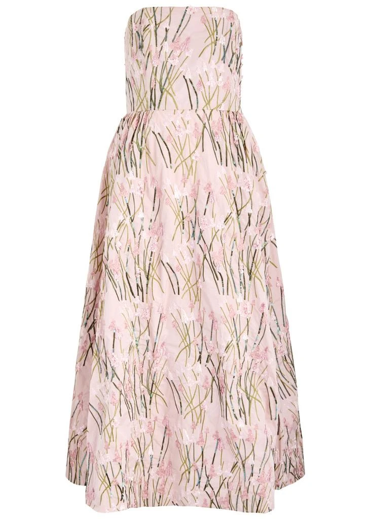 Bernadette Dette strapless floral-embroidered taffeta midi dress 1