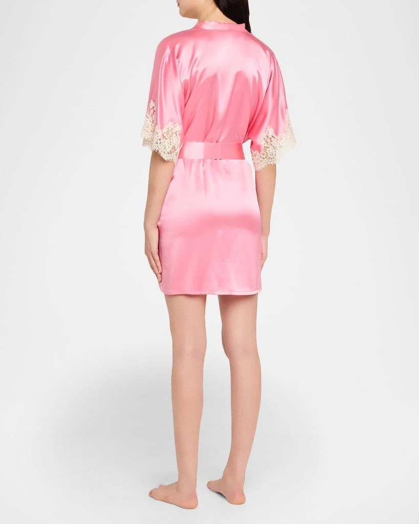 Christine Lingerie Gazebo Lace-Cuff Short Silk Robe 3