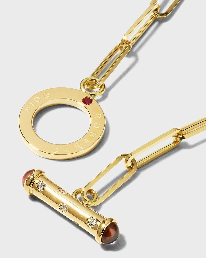 Roberto Coin Yellow Gold Paperclip Chain Bracelet with Diamond Toggle 4