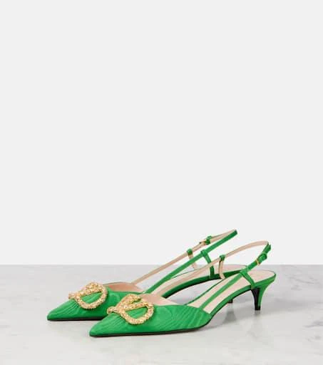Valentino VLogo 40 satin slingback pumps 4