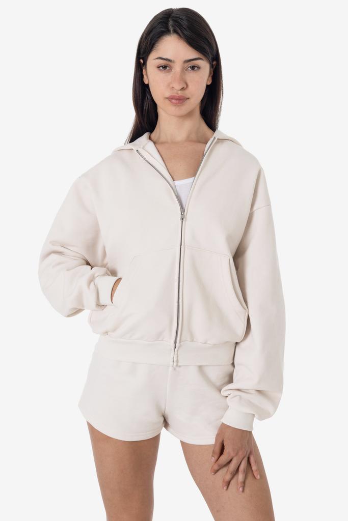 Los Angeles Apparel MWF10 - 10 oz. Mid-weight Poly Cotton Fleece Waist Length Zip-Up Hoodie