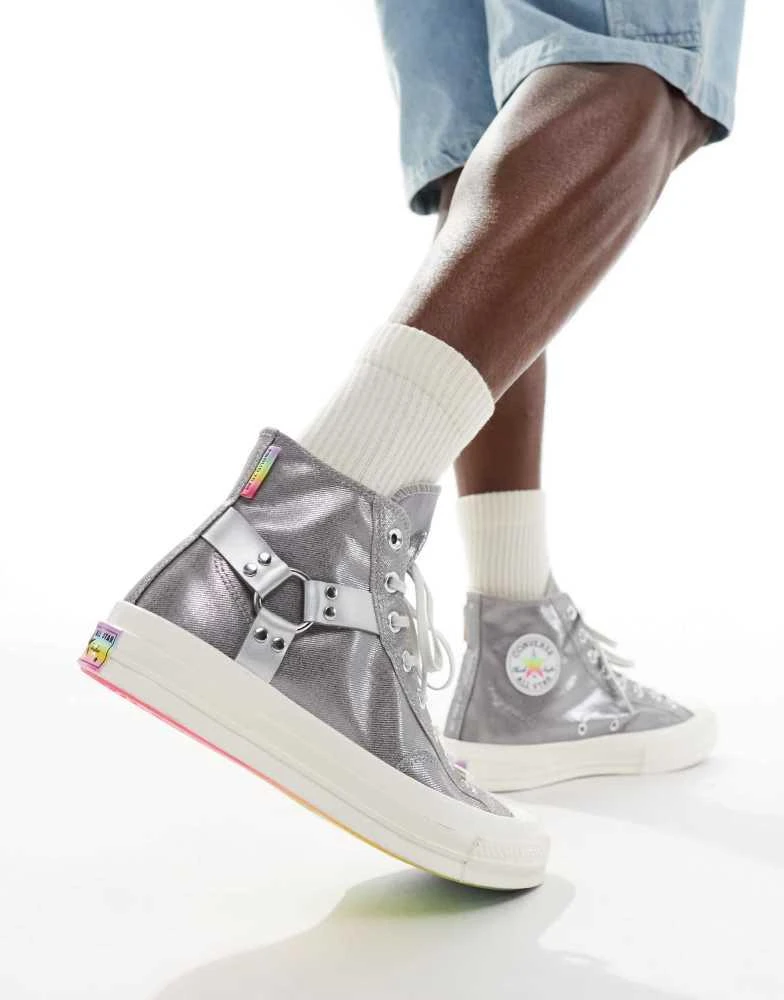 Converse Converse Pride Chuck 70 Hi trainers in silver