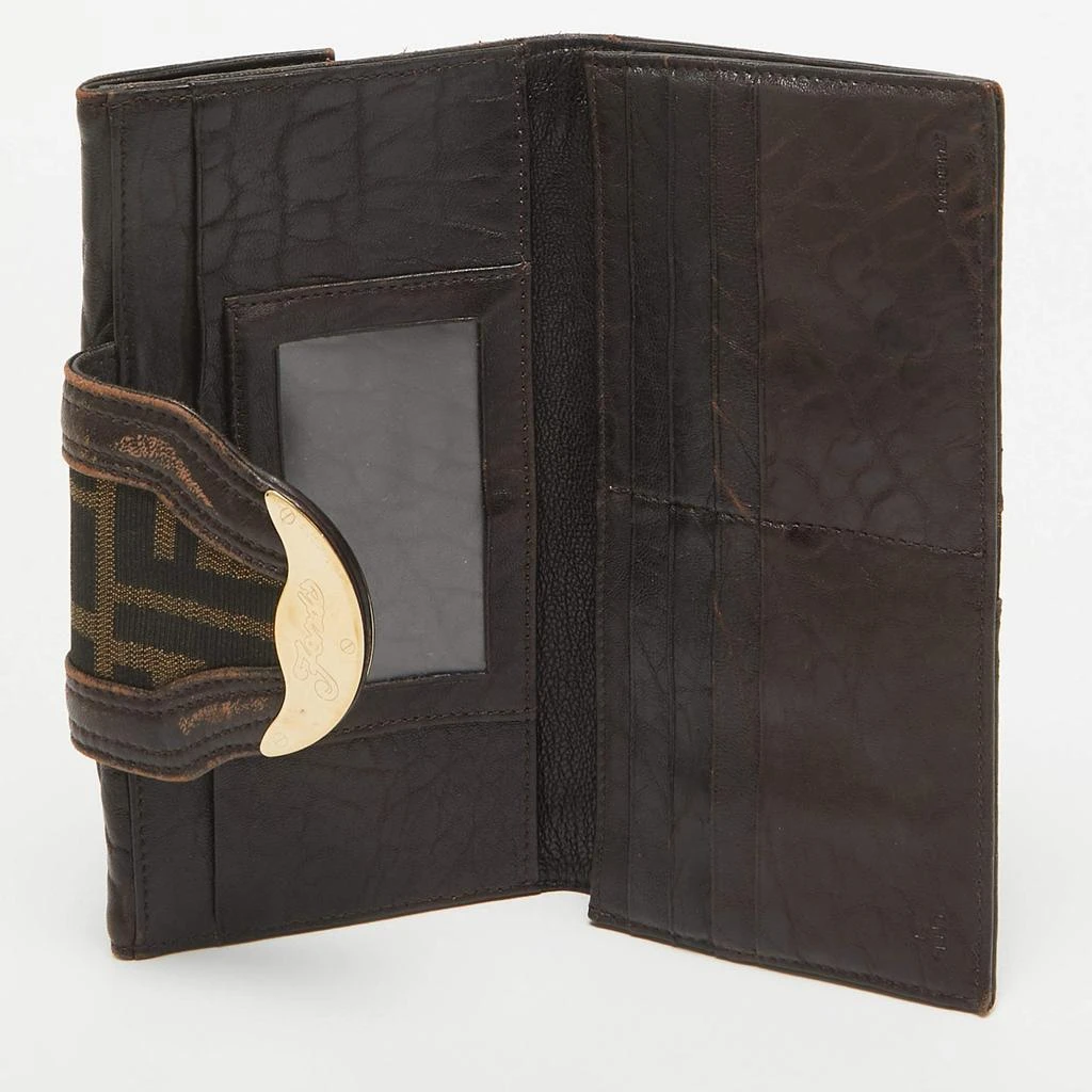Fendi Fendi Tobacco Zucca Canvas and Leather Spy Continental Wallet 2