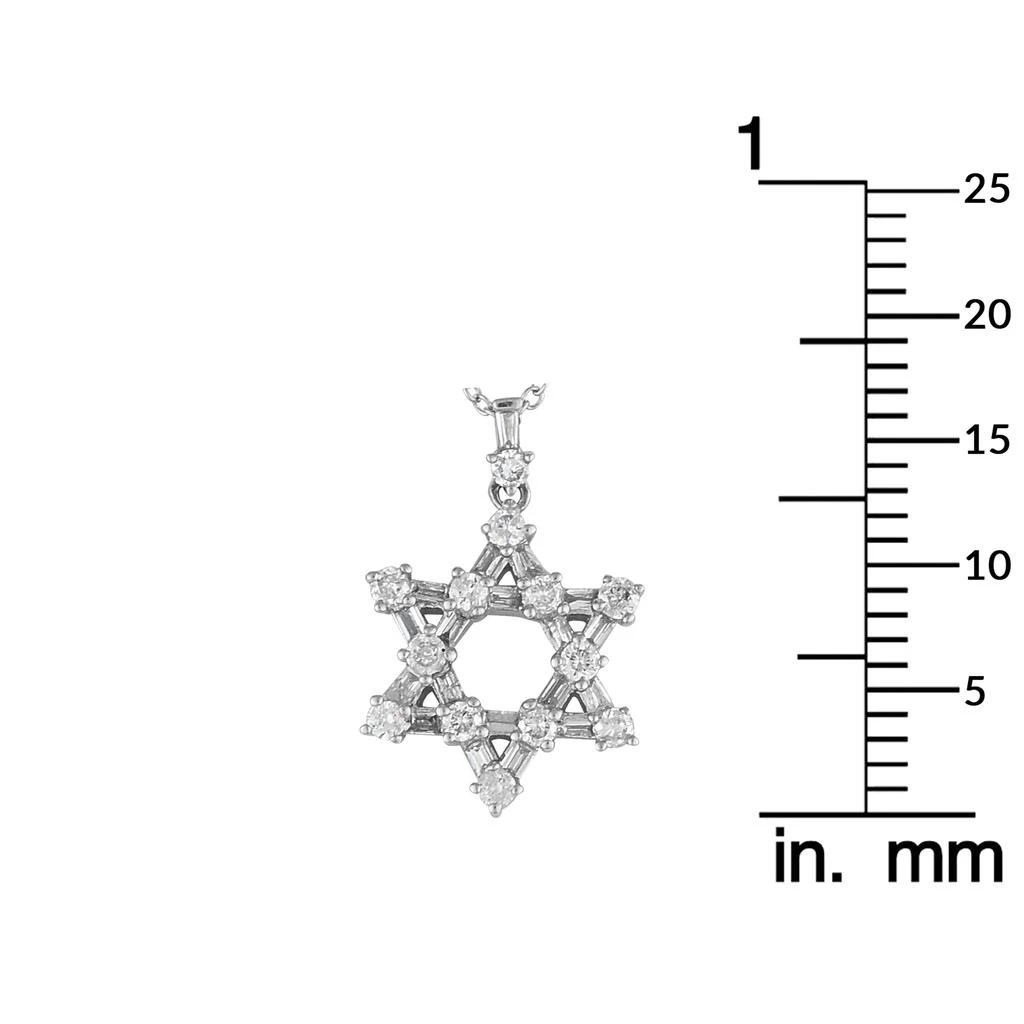 LB Exclusive 14K White Gold 0.40ct Diamond Star of David Necklace PN15718-W 4