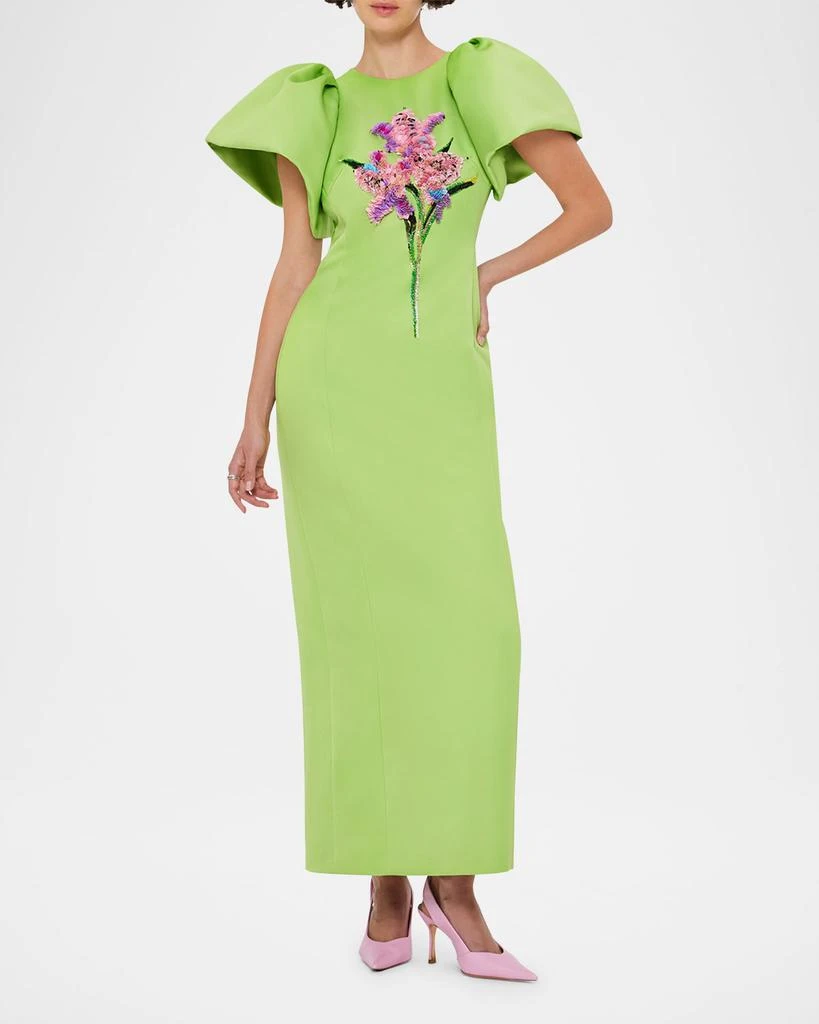 green emerald velvet dress Listicle Ladies Sequin Puff Sleeve Velvet Green Babydoll Dress LD1300-GRN main image 0