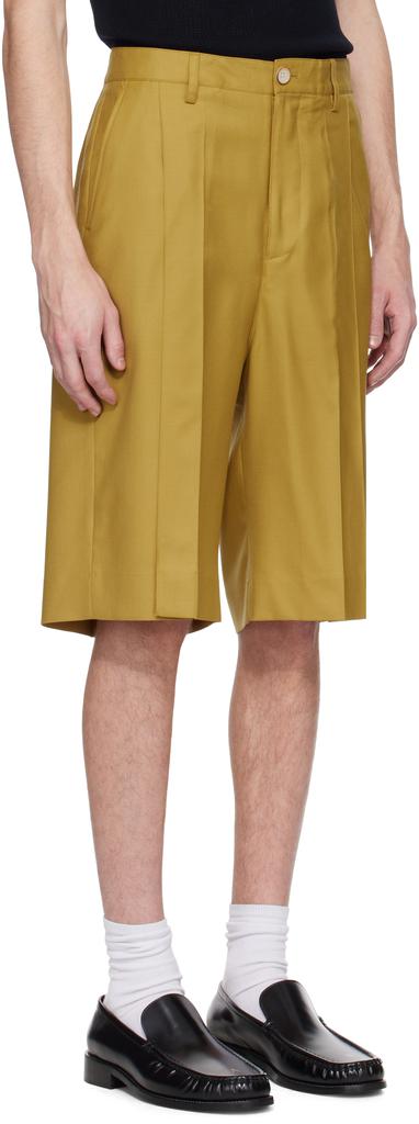 CMMN SWDN Yellow Ara Deep Pleat Shorts