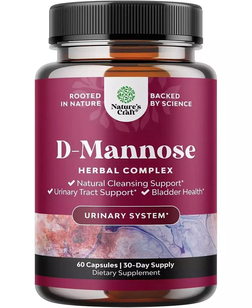 Nature
s Craft D Mannose 1000mg with Cranberry Extract Capsules, Kidney Cleanse
Urinary Tract Health for Women, Nature
s Craft, 60ct