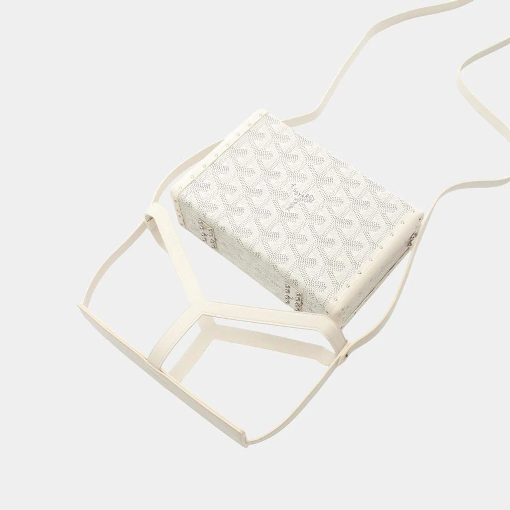 Goyard Goyard White Goyardine Coated Canvas Leather Minaudière Trunk Bag 4