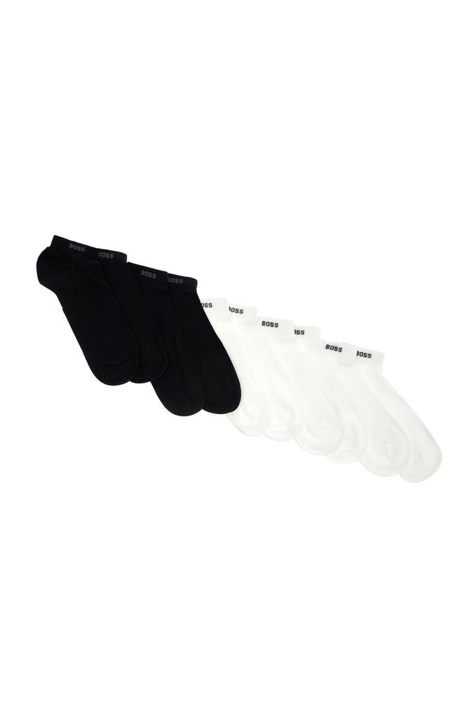 Hugo Boss short solid color socks set of 5 pairs black and white cotton