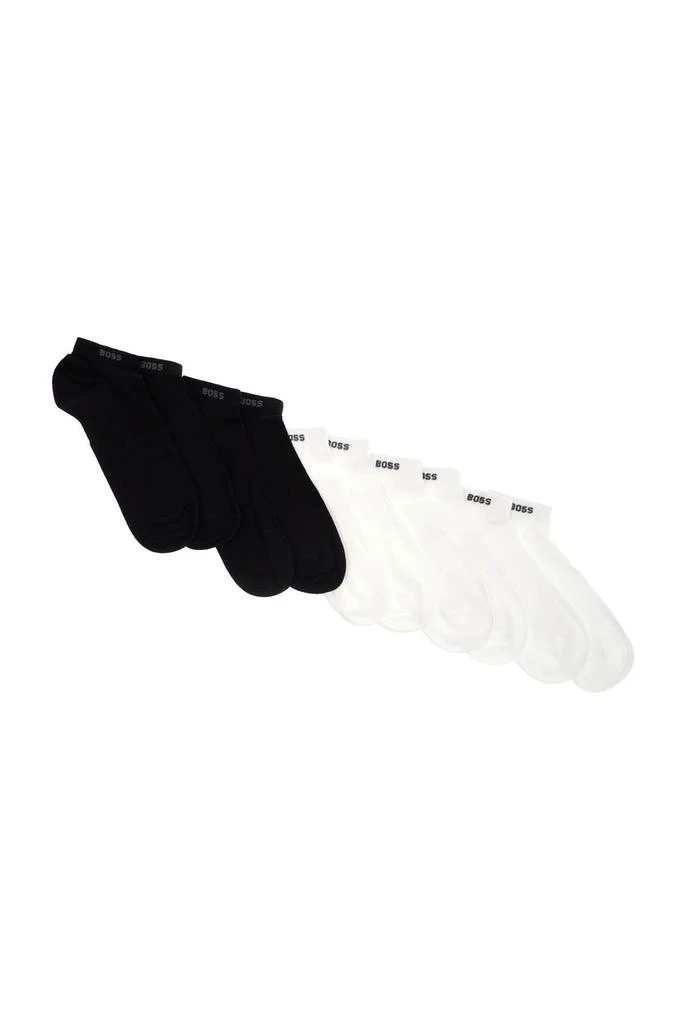 Hugo Boss short solid color socks set of 5 pairs black and white cotton 1