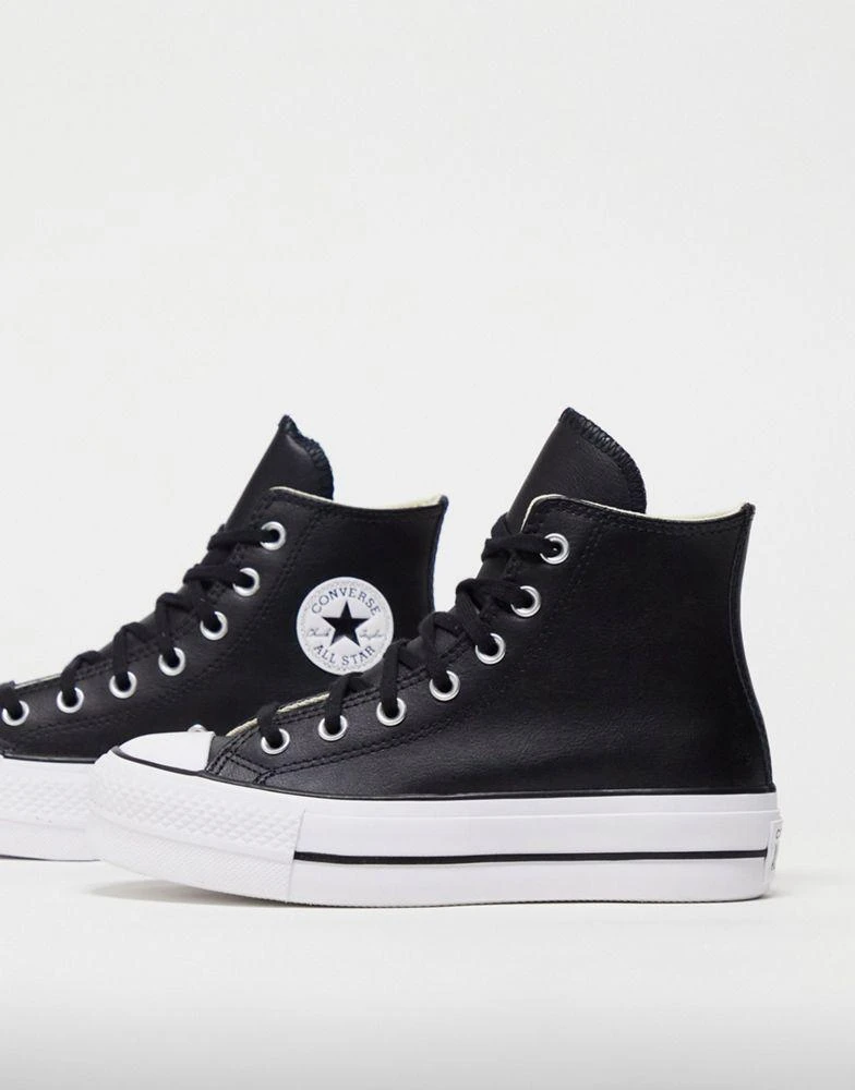 Converse Converse chuck taylor all star Hi lift trainers in black leather 1