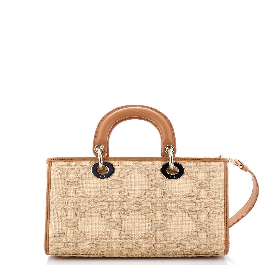 Dior Lady D-Joy Bag Cannage Embroidered Raffia with Leather Medium 3