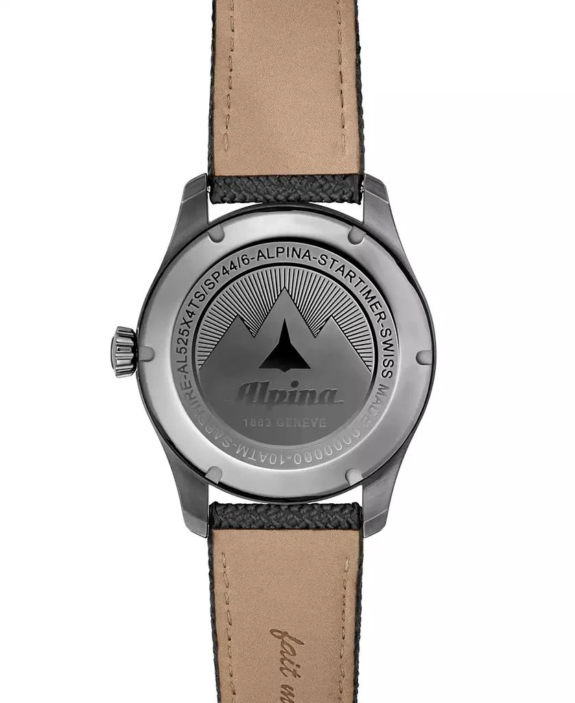 Alpina Men's Swiss Automatic Startimer Pilot Gray Rubber Strap Watch 41mm 3