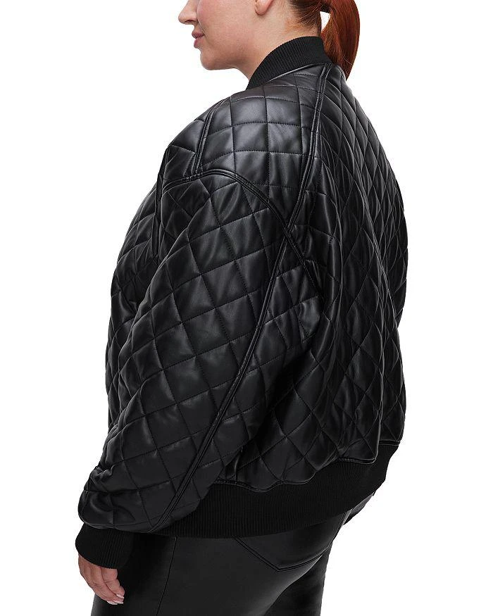 Good American Better Than Leather Quilted Bomber Jacket 6