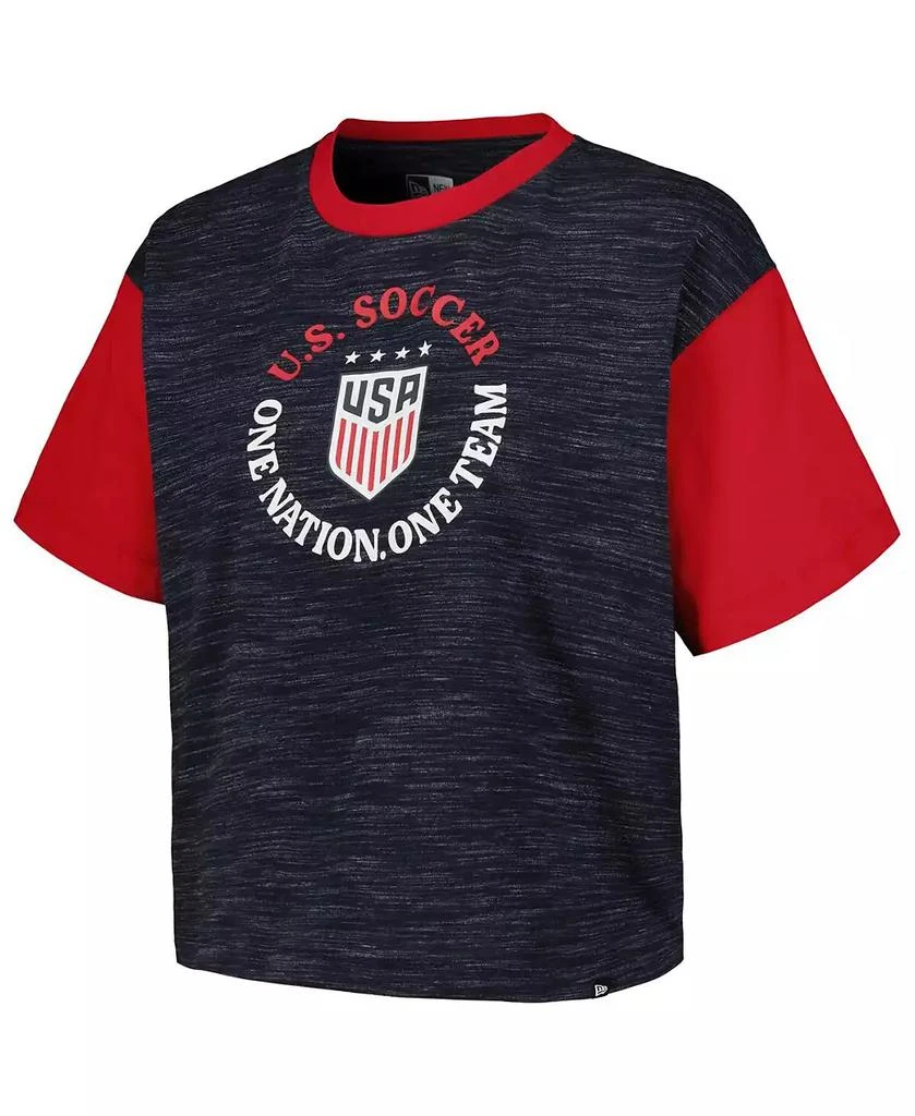 5th & Ocean Women's Navy USWNT Athletic Cross Back Cropped T-Shirt 3