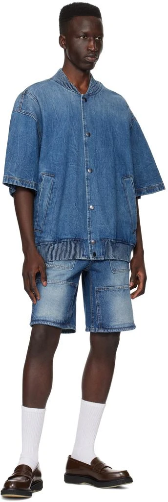 Solid Homme Blue Pocket Denim Shorts 4