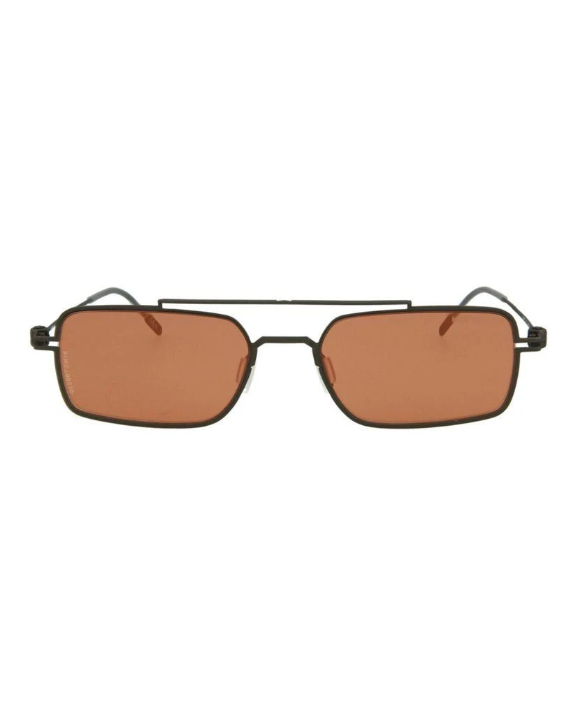 MontBlanc Rectangle-Frame Metal Sunglasses 4