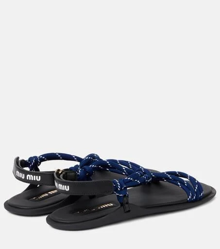Miu Miu Rivière leather-trimmed sandals 2
