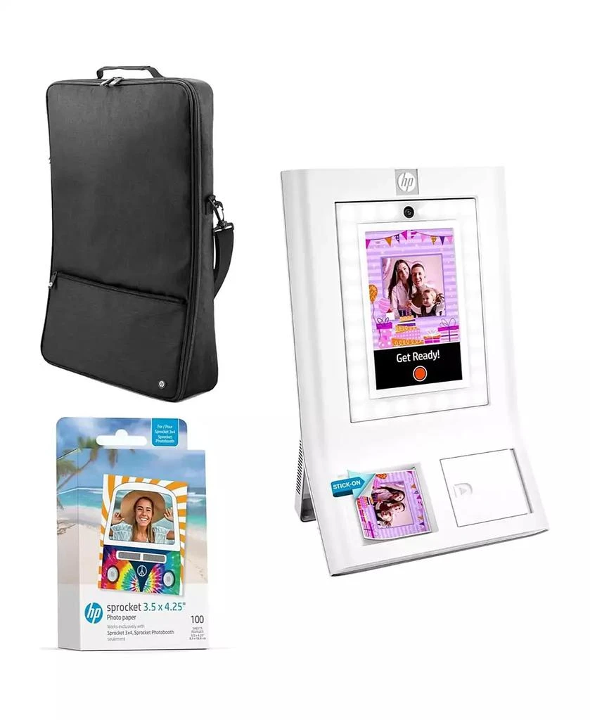 HP Sprocket Photobooth 3x4 Photo Printer, Bundle with Zink Paper (100 Sheets) 
Carrying Case