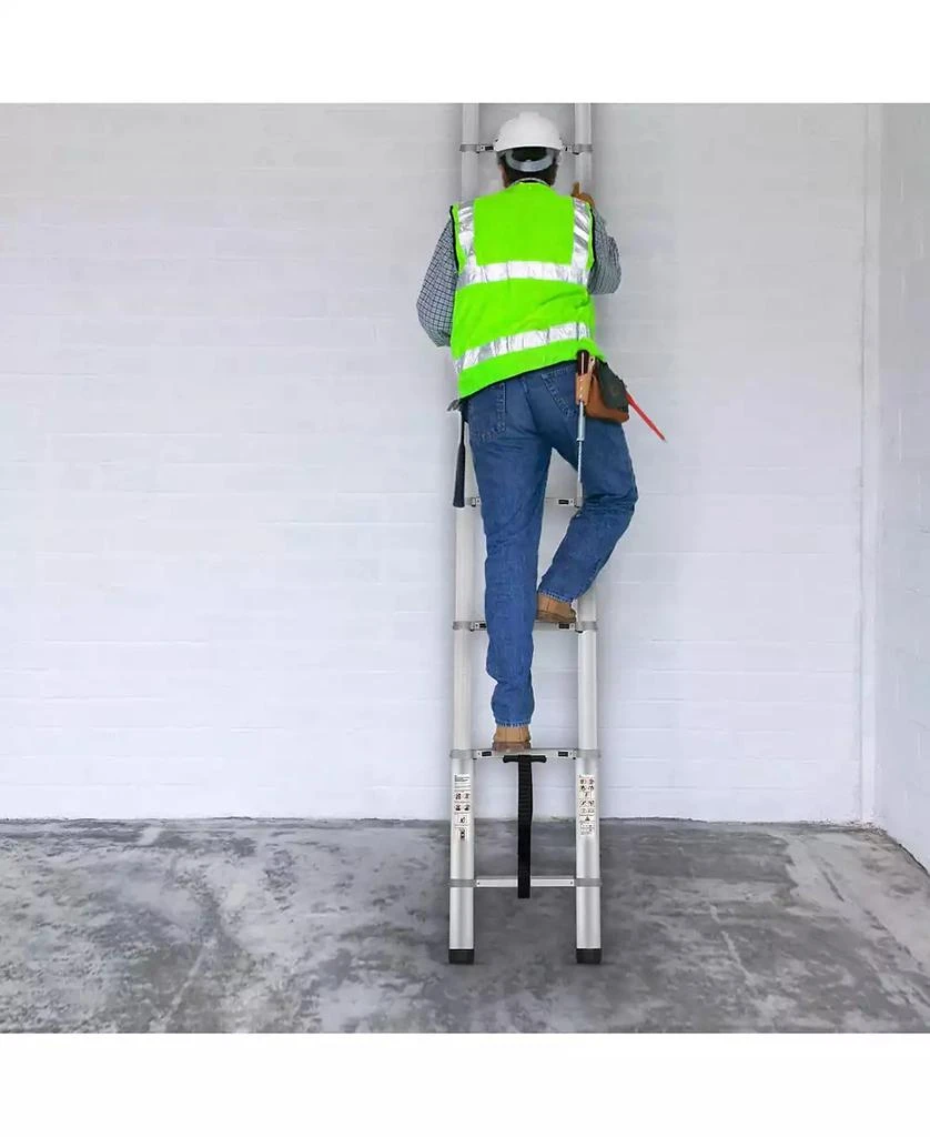 Mecale 15 ft Telescoping Ladder, Aluminum Multi-Button Retraction Extension Ladder, 400 lb Capacity, Non-Slip Feet, ANSI Listed 2