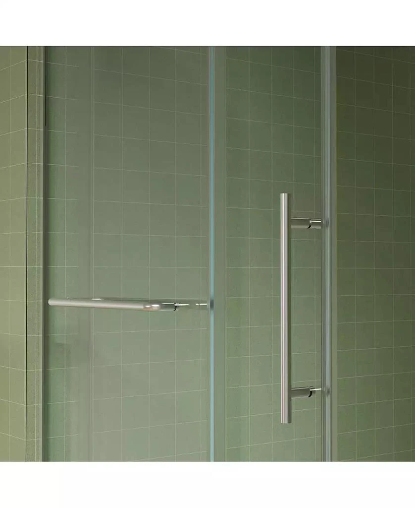 Streamdale Furniture 56" -60" W x 70" H Frameless Shower Door, Sliding Shower Door, Premium 5/16" (8mm) Thick Tempered Glass Shower Enclosure with Towel Bar, Double Side Easy Clean Coat, Brushed Nickel Finished With Buffe 5