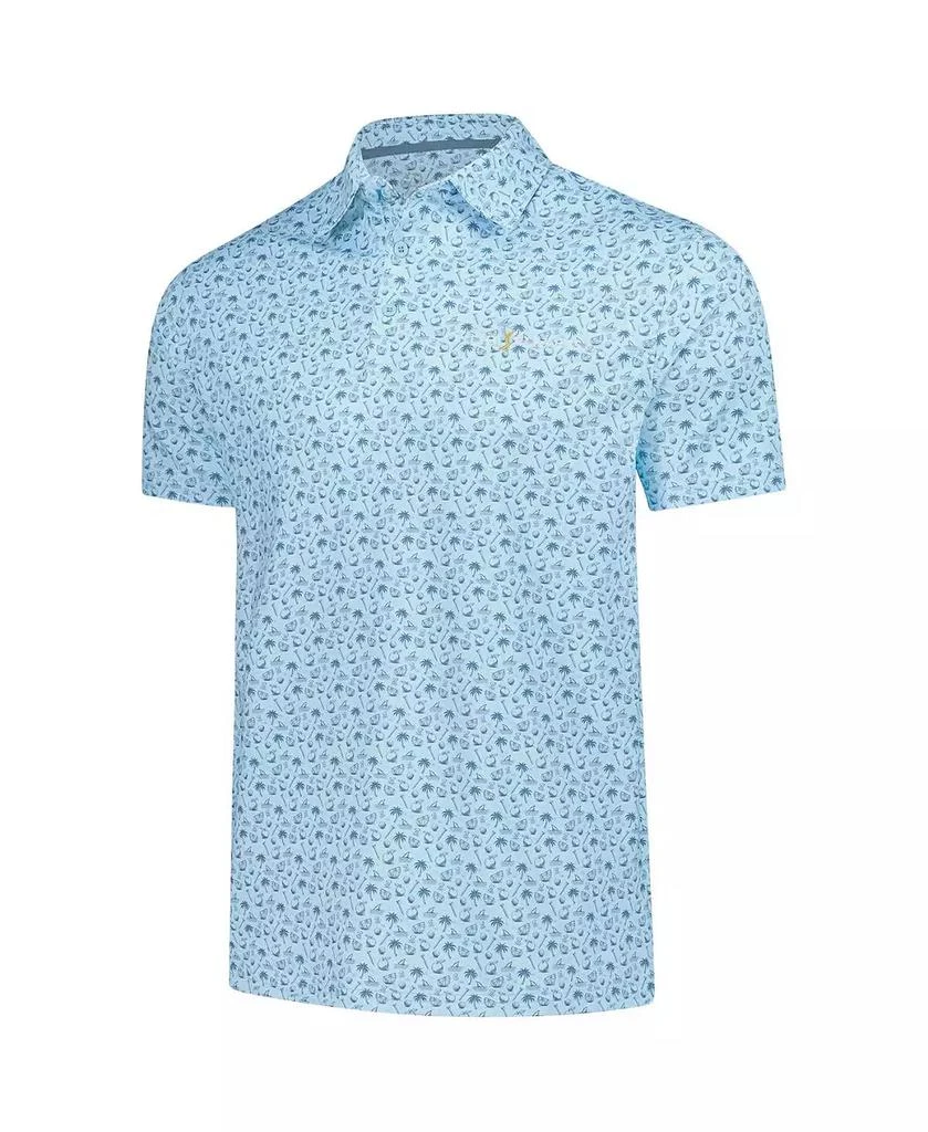 Barstool Golf Men's Light Blue THE PLAYERS Florida Printed Polo Shirt 4