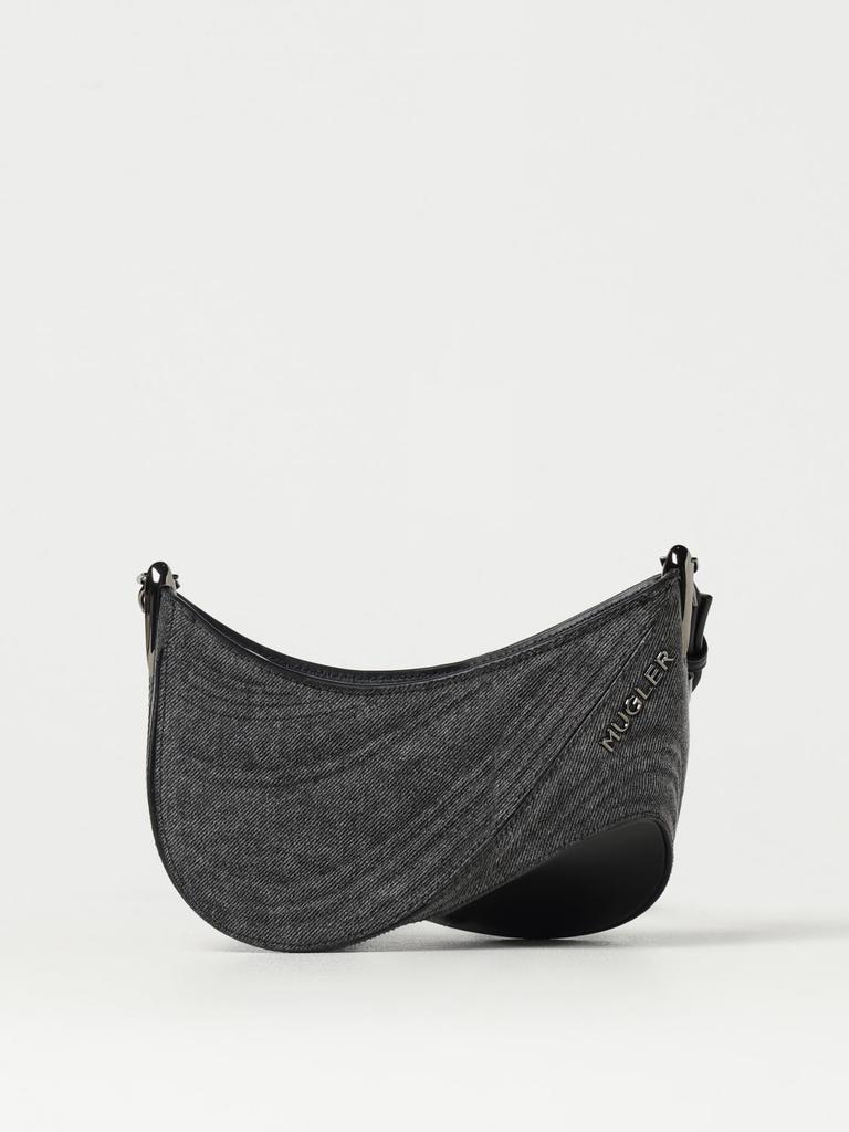 ショルダーバッグ・ポシェット Mugler 'Medium Denim Spiral Curve 01' Shoulder Bag Mugler Medium Spiral Curve 01 Denim Crossbody Bag | Blue